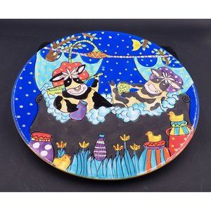 Wooly Dreams Design 8 inch Plate Cows Taking a Bubble Bath Lula Chang